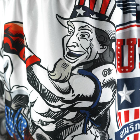 TUFF Muay Thai Shorts Boxing Trunks Traditional Style (TUF-MS663-WHT)