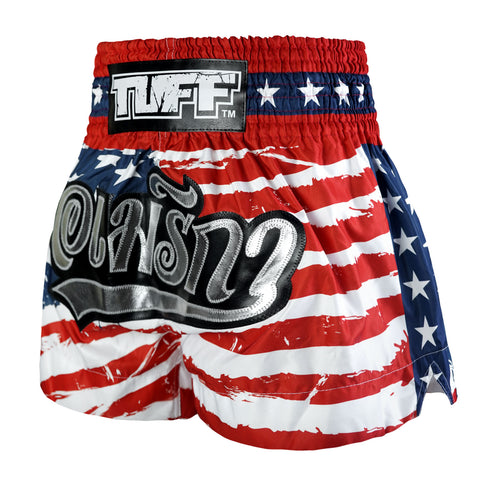 TUFF Muay Thai Shorts Boxing Trunks Traditional Style (TUF-MS664-RED)