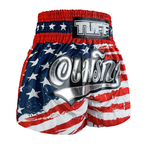 TUFF Muay Thai Shorts Boxing Trunks Traditional Style (TUF-MS664-RED)