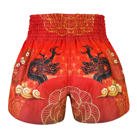 TUFF Muay Thai Shorts Boxing Trunks Traditional Style (TUF-MS669-RED)