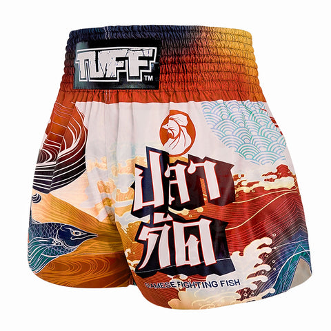 TUFF Muay Thai Shorts Boxing Trunks Traditional Style (TUF-MS670-RED)