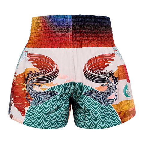 TUFF Muay Thai Shorts Boxing Trunks Traditional Style (TUF-MS670-RED)