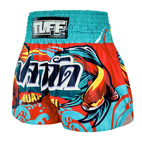 TUFF Muay Thai Shorts Boxing Trunks Traditional Style (TUF-MS672-RED)