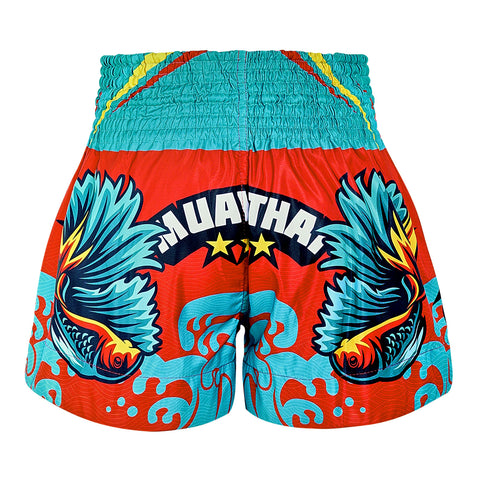 TUFF Muay Thai Shorts Boxing Trunks Traditional Style (TUF-MS672-RED)