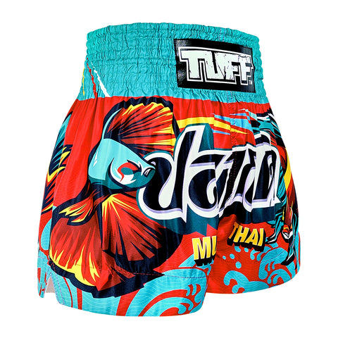 TUFF Muay Thai Shorts Boxing Trunks Traditional Style (TUF-MS672-RED)
