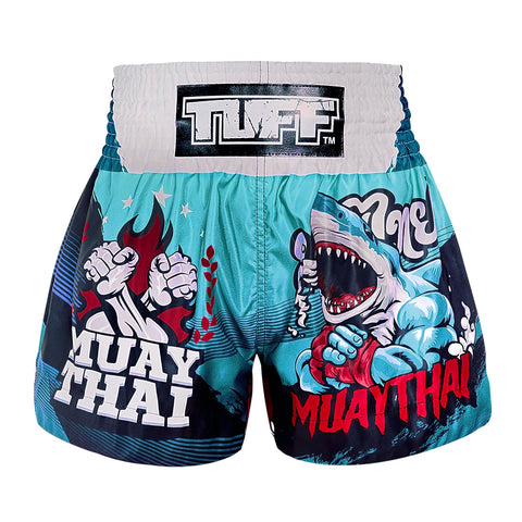 TUFF Muay Thai Shorts Boxing Trunks Traditional Style (TUF-MS673-BLU)