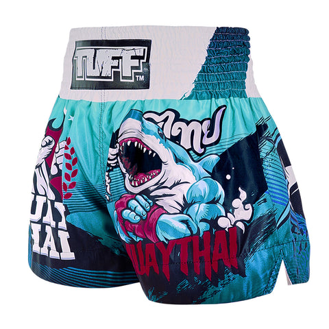 TUFF Muay Thai Shorts Boxing Trunks Traditional Style (TUF-MS673-BLU)