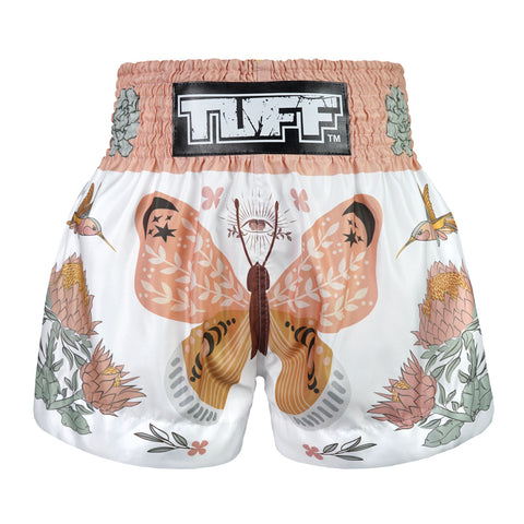 TUFF Muay Thai Shorts Boxing Trunks Traditional Style (TUF-MS678-WHT)