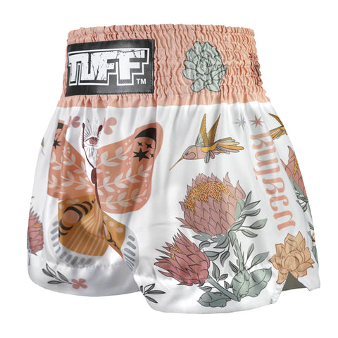 TUFF Muay Thai Shorts Boxing Trunks Traditional Style (TUF-MS678-WHT)