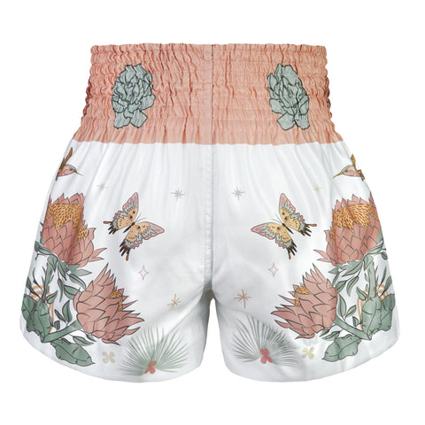 TUFF Muay Thai Shorts Boxing Trunks Traditional Style (TUF-MS678-WHT)