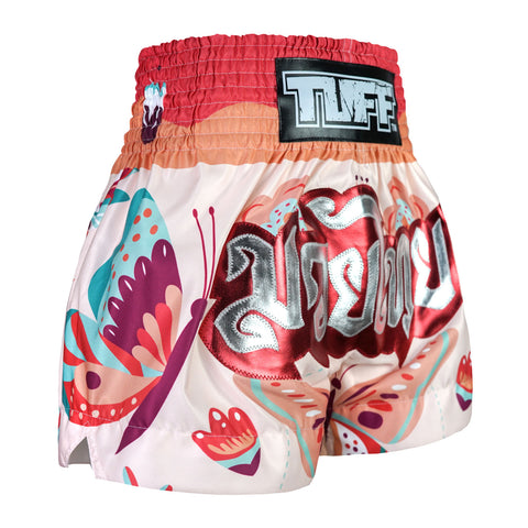 TUFF Muay Thai Shorts Boxing Trunks Traditional Style (TUF-MS679-PNK)