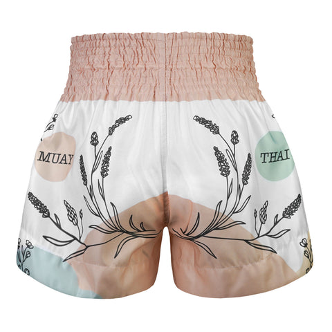 TUFF Muay Thai Shorts Boxing Trunks Traditional Style (TUF-MS680-WHT)