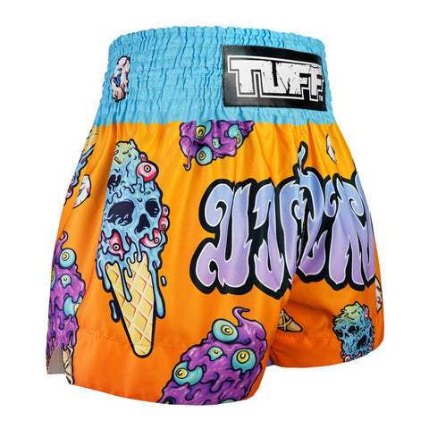 TUFF Muay Thai Shorts Boxing Trunks Traditional Style (TUF-MS681-ORG)