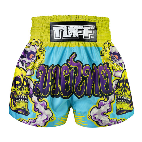 TUFF Muay Thai Shorts Boxing Trunks Traditional Style (TUF-MS682-LTB)