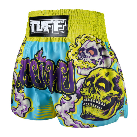 TUFF Muay Thai Shorts Boxing Trunks Traditional Style (TUF-MS682-LTB)