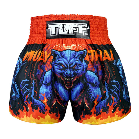 TUFF Muay Thai Shorts Boxing Trunks Traditional Style (TUF-MS683-BLU)