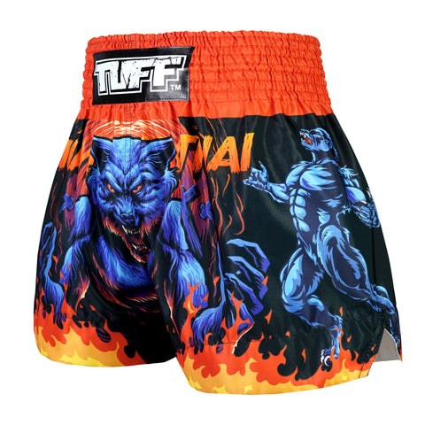 TUFF Muay Thai Shorts Boxing Trunks Traditional Style (TUF-MS683-BLU)