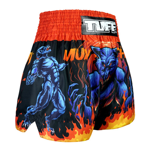 TUFF Muay Thai Shorts Boxing Trunks Traditional Style (TUF-MS683-BLU)