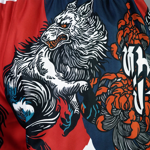 TUFF Muay Thai Shorts Boxing Trunks Traditional Style (TUF-MS684-RED)
