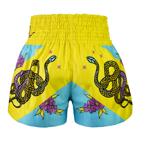 TUFF Muay Thai Shorts Boxing Trunks Traditional Style (TUF-MS685-LTB)