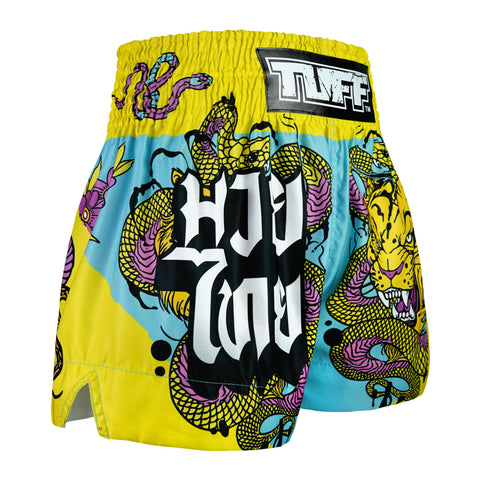 TUFF Muay Thai Shorts Boxing Trunks Traditional Style (TUF-MS685-LTB)