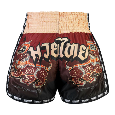 TUFF Muay Thai Shorts Boxing Trunks Retro Style (TUF-MSC101-RED)