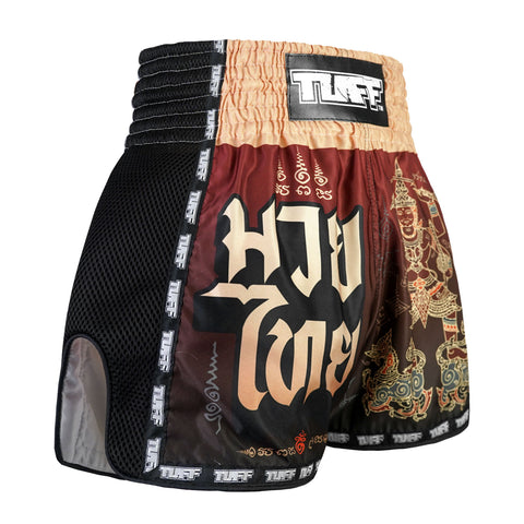 TUFF Muay Thai Shorts Boxing Trunks Retro Style (TUF-MSC101-RED)