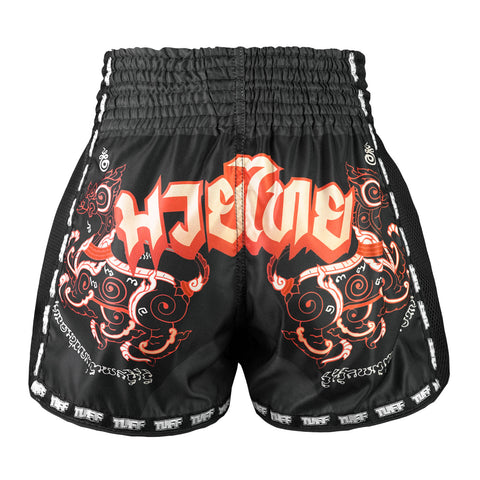 TUFF Muay Thai Shorts Boxing Trunks Retro Style (TUF-MSC102-BLK)
