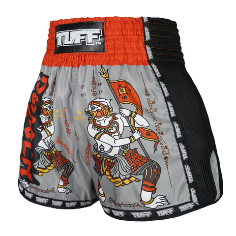 TUFF Muay Thai Shorts Boxing Trunks Retro Style (TUF-MSC103-GRY)