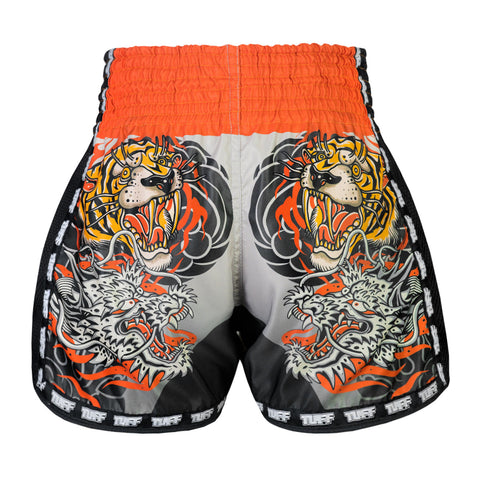TUFF Muay Thai Shorts Boxing Trunks Retro Style (TUF-MSC106-GRY)