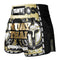 TUFF Muay Thai Boxing Shorts New Retro Style "Golden Gladiator in Black"