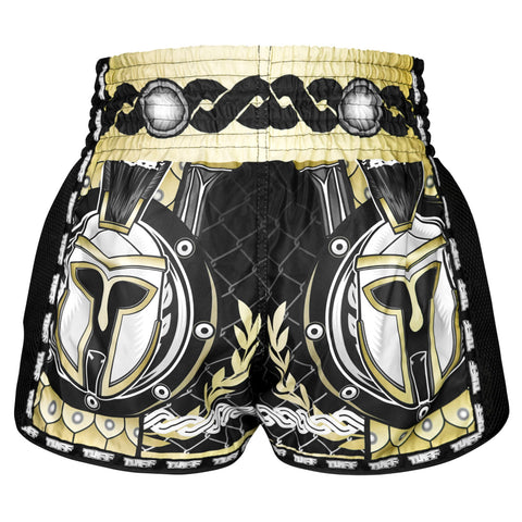 TUFF Muay Thai Shorts Boxing Trunks Retro Style (TUF-MSC109-BLK)