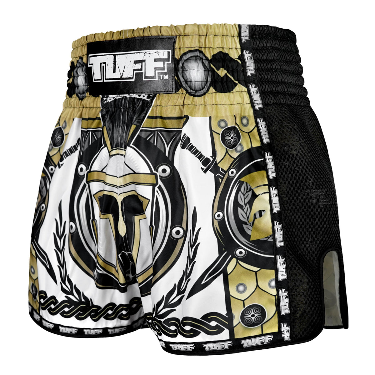 TUFF Muay Thai Shorts Boxing Trunks Retro Style (TUF-MSC110-WHT ...