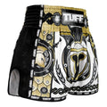 TUFF Muay Thai Boxing Shorts New Retro Style Golden Gladiator in White