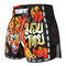 TUFF Muay Thai Boxing Shorts New Retro Style "Black Furious Tiger"