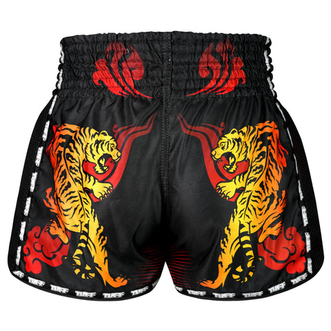 TUFF Muay Thai Shorts Boxing Trunks Retro Style (TUF-MSC125-BLK)