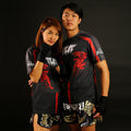 TUFF Black Shirt Double Tiger With Thai Mythical Forest Creatures