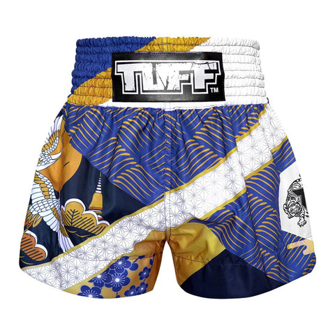 TUFF Muay Thai Shorts Boxing Trunks Traditional Style (TUF-MS651-BLU)