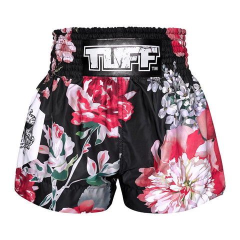 TUFF Muay Thai Shorts Boxing Trunks Traditional Style (TUF-MS655-BLK)