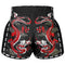 TUFF Muay Thai Boxing Shorts New Retro Style "Black Chinese Dragon with Text"