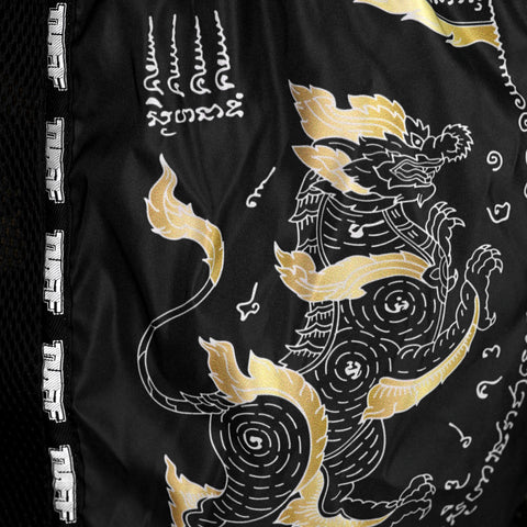 TUFF Muay Thai Shorts Boxing Trunks Retro Style (TUF-MSC117-BLK)