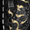 TUFF Muay Thai Boxing Shorts New Retro Style "Black Singha Yantra with War Flag"