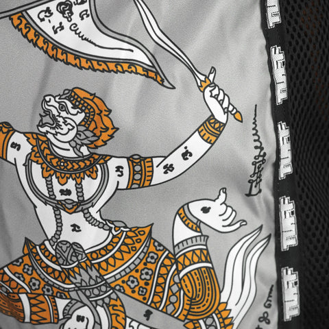 TUFF Muay Thai Shorts Boxing Trunks Retro Style (TUF-MSC118-GRY)