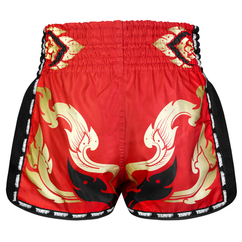 TUFF Muay Thai Shorts Boxing Trunks Retro Style (TUF-MSC119-RED)