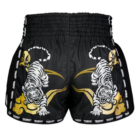 TUFF Muay Thai Shorts Boxing Trunks Retro Style (TUF-MSC120-BLK)