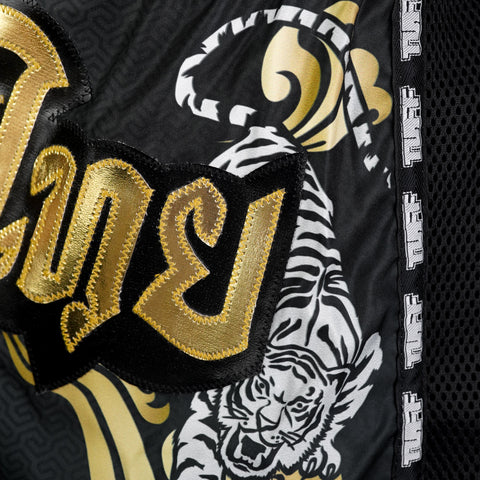 TUFF Muay Thai Shorts Boxing Trunks Retro Style (TUF-MSC120-BLK)