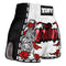 TUFF Muay Thai Boxing Shorts New Retro Style "White Double Tiger With Red Text"