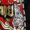 TUFF Muay Thai Boxing Shorts New Retro Style "Red Twin Tiger With Gold Text"