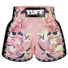 TUFF Muay Thai Boxing Shorts New Retro Style "Pink Birds and Roses Vintage Drawing"