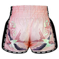 TUFF Muay Thai Boxing Shorts Pink New Retro Style Birds and Roses Vintage Drawing